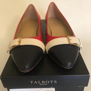 Talbots Bright Apple Edison Buckle Flat, Size 7.5M